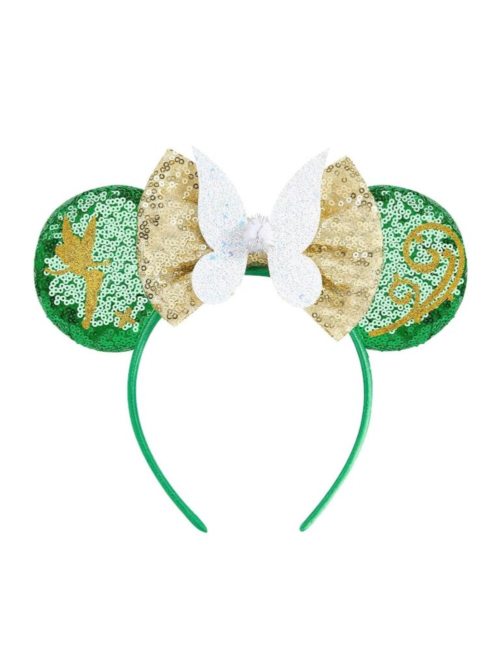 Women Green Butterfly Ears Sequin Halloween Mickey Mouse Headband for Cosplay